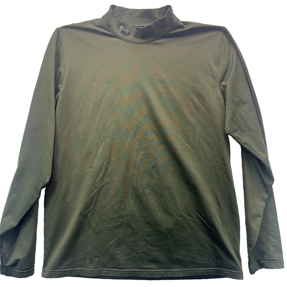 Under Armour Mock Turtleneck Compression Shirt Men's XL Army Green Coldgear